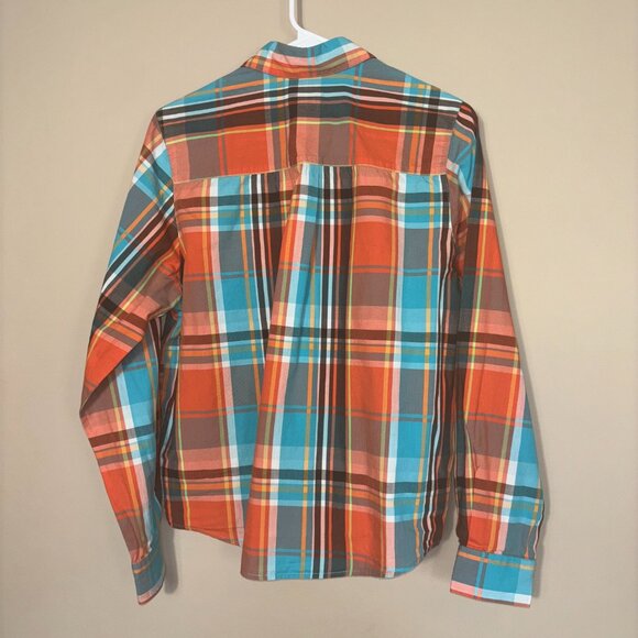 Rockies Orange and Blue Plaid Button-Up Shirt - Size M - Picture 2 of 13